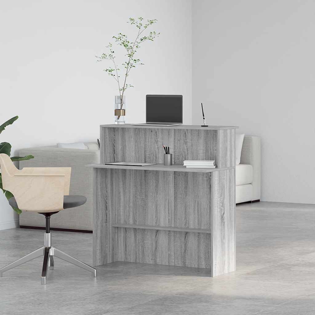 Reception Desk Grey Sonoma 100x50x103.5 cm Engineered Wood